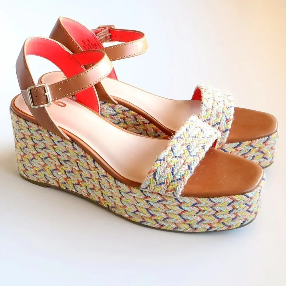 Mix No. 6 Cammie Multicolor Platform Wedge Heel Espadrille Sandals Summer Shoes - Picture 16 of 16